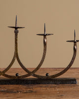 Brutalist Hammered Copper 5 Arm Candle Holder, 1960's - Lone Fox