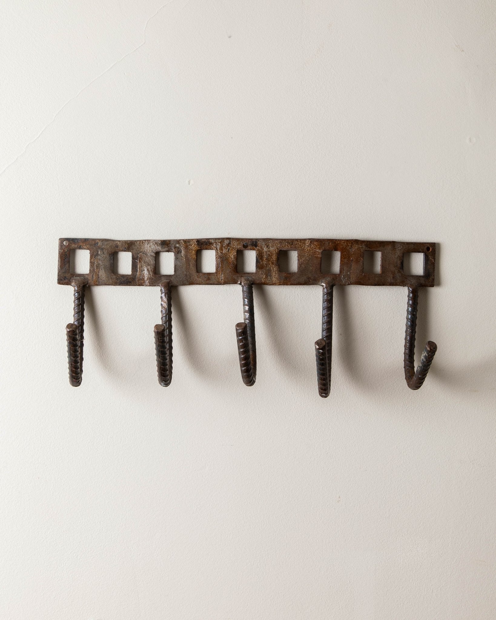 Brutalist Hand Forged Rebar Wall Hooks - Lone Fox