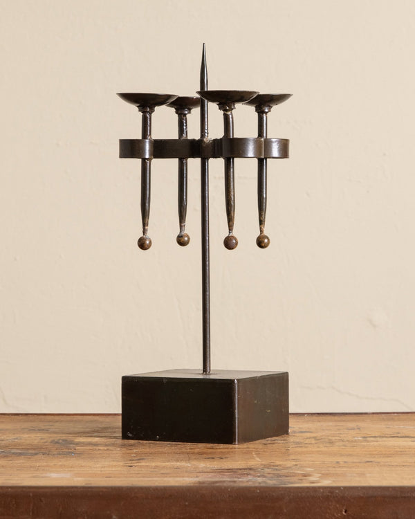 Brutalist Iron Candelabra, Europe, 1960's - Lone Fox