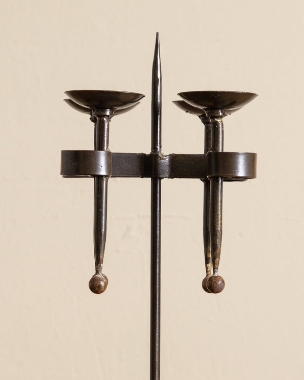 Brutalist Iron Candelabra, Europe, 1960's - Lone Fox