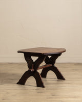 Brutalist Mortis & Tenon Drop Leaf End Table, France, 1940's - Lone Fox