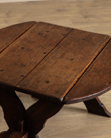 Brutalist Mortis & Tenon Drop Leaf End Table, France, 1940's - Lone Fox