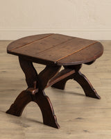 Brutalist Mortis & Tenon Drop Leaf End Table, France, 1940's - Lone Fox