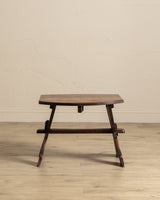 Brutalist Mortis & Tenon Drop Leaf End Table, France, 1940's - Lone Fox