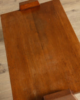 Brutalist Oak Accent Table w/ Mortis & Tenon Joinery, France, 1950's - Lone Fox