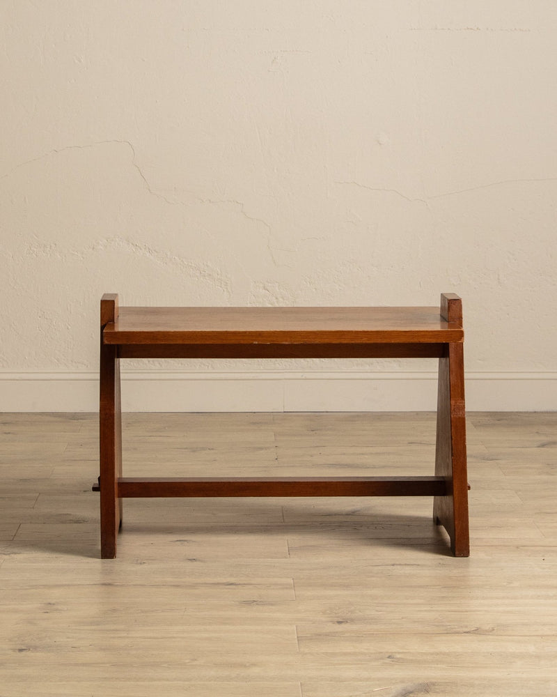 Brutalist Oak Accent Table w/ Mortis & Tenon Joinery, France, 1950's - Lone Fox