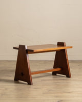 Brutalist Oak Accent Table w/ Mortis & Tenon Joinery, France, 1950's - Lone Fox