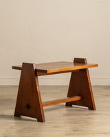 Brutalist Oak Accent Table w/ Mortis & Tenon Joinery, France, 1950's - Lone Fox