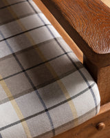 Brutalist Oak Armchairs in New Hampshire Plaid, Netherlands, 1970's (2 available) - Lone Fox