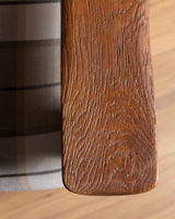 Brutalist Oak Armchairs in New Hampshire Plaid, Netherlands, 1970's (2 available) - Lone Fox