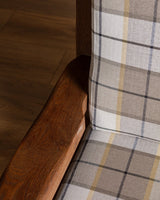 Brutalist Oak Armchairs in New Hampshire Plaid, Netherlands, 1970's (2 available) - Lone Fox