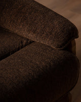 Brutalist Oak & Chocolate Chenille Lounge Chairs, Denmark, 1960's (2 Available) - Lone Fox