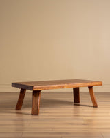 Brutalist Oak Coffee Table, Netherlands, 1970s - Lone Fox