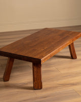 Brutalist Oak Coffee Table, Netherlands, 1970s - Lone Fox