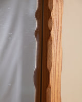 Brutalist Oak Cross Corner Frame Mirror 2, France, 1980s - Lone Fox