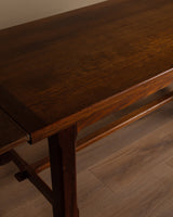 Brutalist Oak Dining Table w/ Two Leaves, France, 1960 - Lone Fox