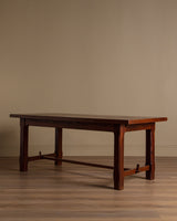 Brutalist Oak Dining Table w/ Two Leaves, France, 1960 - Lone Fox