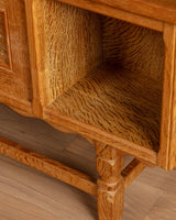 Brutalist Oak Executive Desk w/ Wavy Apron by Henry Kjaernulf, Denmark, 1960s - Lone Fox