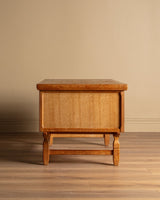 Brutalist Oak Executive Desk w/ Wavy Apron by Henry Kjaernulf, Denmark, 1960's - Lone Fox