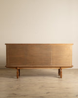Brutalist Oak & Glass Front Sideboard by Henning Kjaernulf, Denmark, 1970's - Lone Fox