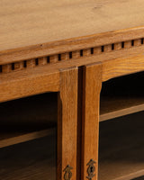 Brutalist Oak & Glass Front Sideboard by Henning Kjaernulf, Denmark, 1970's - Lone Fox