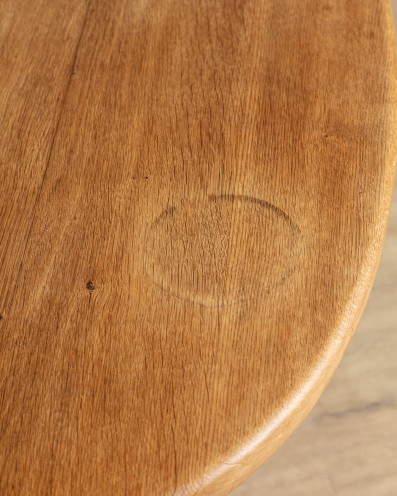 Brutalist Oak Trestle Base Expandable Dining Table, Denmark, 1970's - Lone Fox