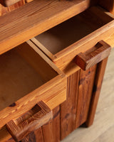 Brutalist Pine Christian IV Cabinet by Hans Fryndel, Denmark, 1970's - Lone Fox