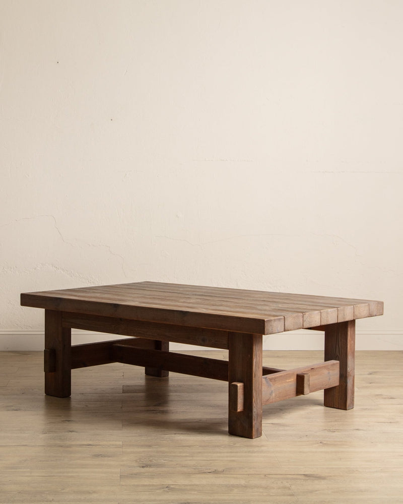 Brutalist Pine Coffee Table by Jens Lyngsoe, Denmark, 1970's - Lone Fox