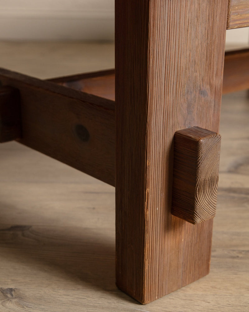 Brutalist Pine Coffee Table by Jens Lyngsoe, Denmark, 1970's - Lone Fox