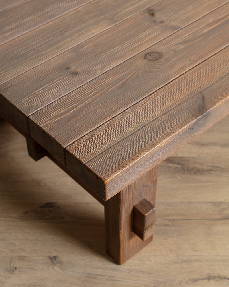 Brutalist Pine Coffee Table by Jens Lyngsoe, Denmark, 1970's - Lone Fox