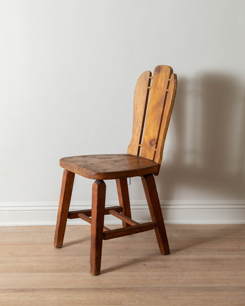 Brutalist Pine Dining Chairs (Set of 4) - Lone Fox