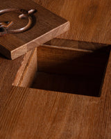 Brutalist Round Oak Coffee Table w/ Twisted Iron Stretcher, France, 1960's - Lone Fox