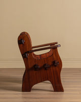 Brutalist Solid Mahogany Armchairs, Belgium, 1960's (2 Available) - Lone Fox