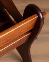 Brutalist Solid Mahogany Armchairs, Belgium, 1960's (2 Available) - Lone Fox