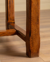 Brutalist Solid Oak 86" Farm Table, France, 1960's - Lone Fox