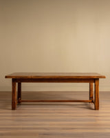 Brutalist Solid Oak 86" Farm Table, France, 1960's - Lone Fox