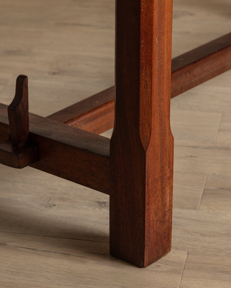 Brutalist Solid Oak Mortis & Tenon Dining Table, France, 1945 - Lone Fox