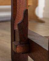 Brutalist Solid Oak Mortis & Tenon Dining Table, France, 1945 - Lone Fox