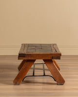 Brutalist Wood & Slate Coffee Table, Belgium, 1960's - Lone Fox
