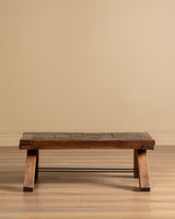 Brutalist Wood & Slate Coffee Table, Belgium, 1960's - Lone Fox