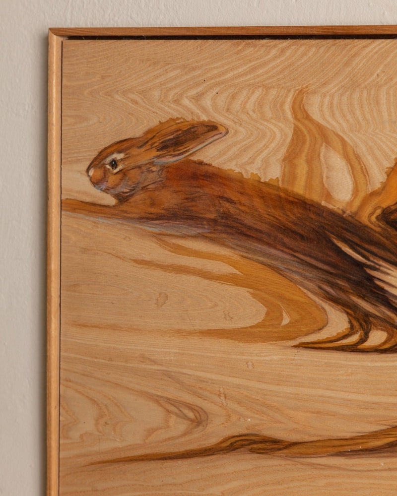 Bunnies painted on Wood by Louise Forbes, 1970's - Lone Fox