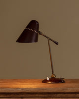 Burgundy Bauhaus Style Adjustable Desk Lamp, Italy, 1930s - 1950s - Lone Fox