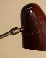 Burgundy Bauhaus Style Adjustable Desk Lamp, Italy, 1930s - 1950s - Lone Fox