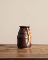 Burgundy Hand Formed Pinched Studio Vase - Lone Fox