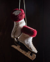 Burgundy Ice Skates Ornament - Lone Fox