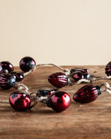 Burgundy Mercury Glass Ornament Garland - Lone Fox