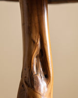 Burl Wood Table Lamp w/ Bamboo Shade, 1970's - Lone Fox