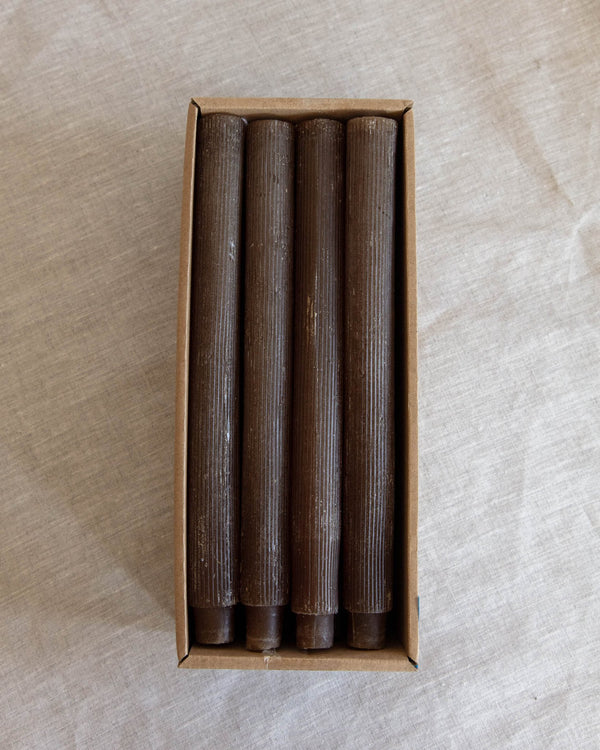 Burnished Fluted Taper Candles - Lone Fox