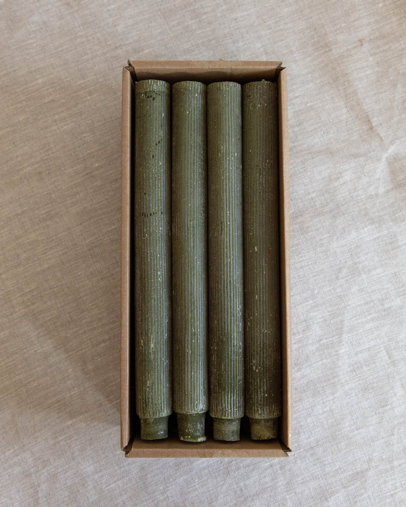 Burnished Fluted Taper Candles - Lone Fox