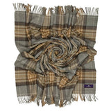 Highland Tartan Tweed Merino Wool Throw - Acorn